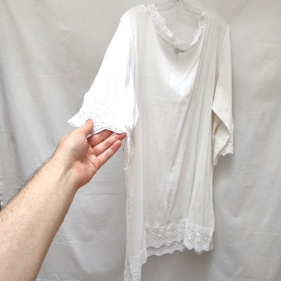 NWT Talbots white Shift Dress womens plus size 3X new crochet cotton - Picture 11 of 14